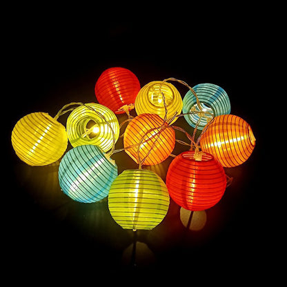 9.84ft 20 LEDs Colorful Lantern String Light