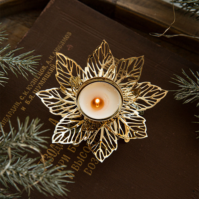 Elegant Christmas Flower Candle Holder