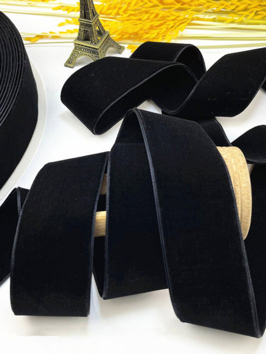 38mm x 6.56 ft  Double-sided Black Velvet Gift Wrap Ribbon