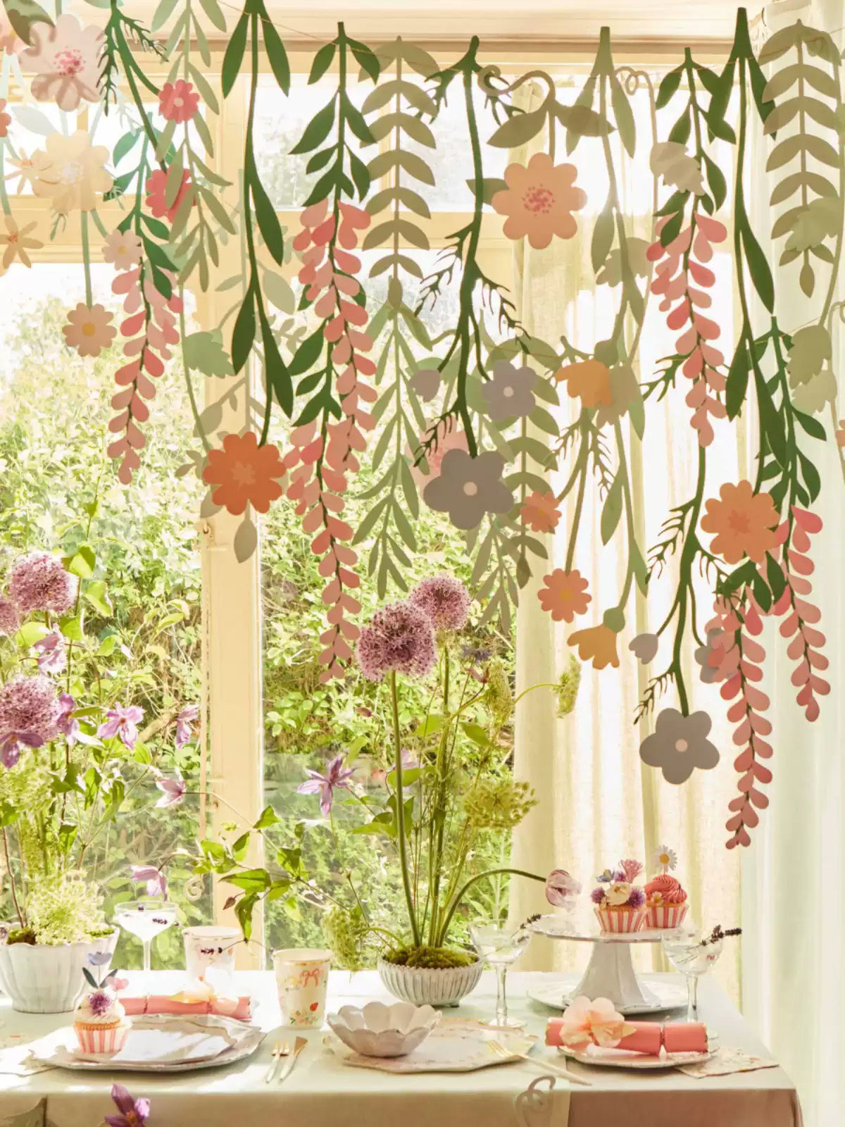 2 Pack - Colorful Floral Hanging Banner