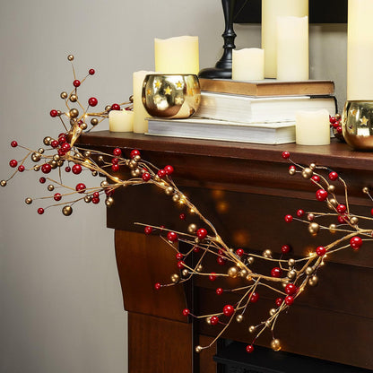 5.9 ft Christmas Berry Garland Light