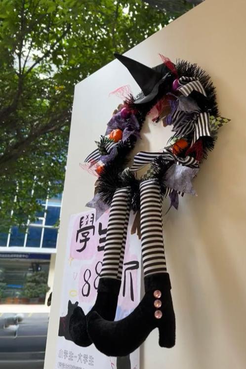 Halloween Witch Leg Door Wreath