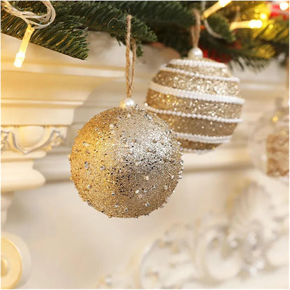 9 Pcs Premium Acrylic Glitter Ornament Ball Set