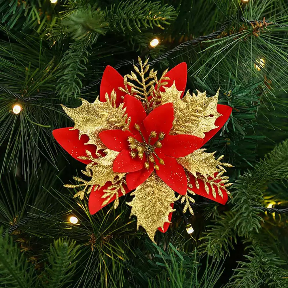 Glitter Christmas Poinsettias Flower