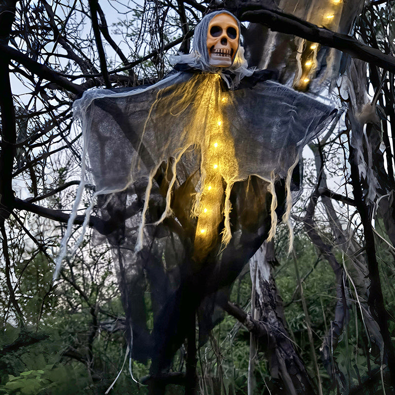 Fantôme suspendu lumineux à LED pour Halloween