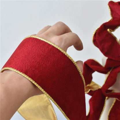 3.3 ft  Premium Red Velvet Wire-Edged Ribbon