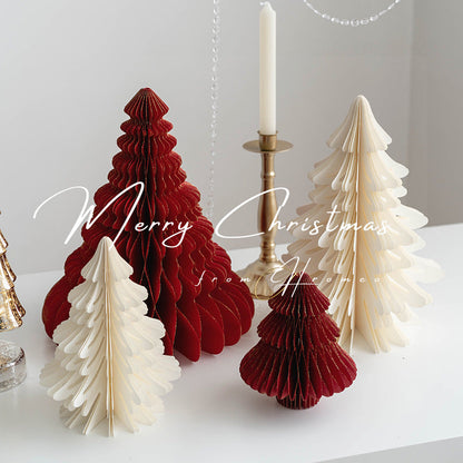 Set of 2 -Honeycomb Christmas Tree Decoration