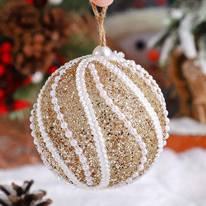 9 Pcs Premium Acrylic Glitter Ornament Ball Set