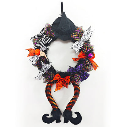 Halloween Witch Leg Door Wreath