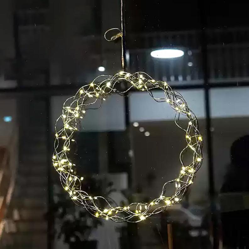 Sparkling Christmas Wreath Window Light