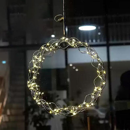 Sparkling Christmas Wreath Window Light