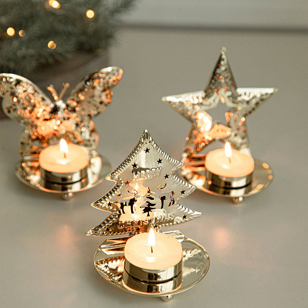 Festive Metal Candle Holder