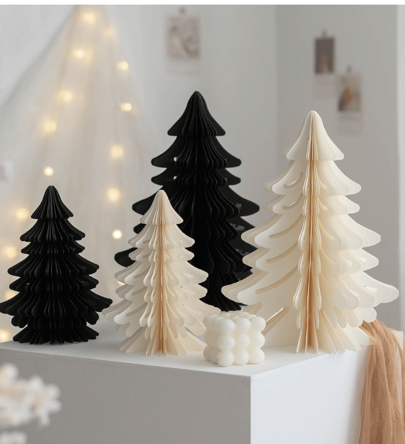 Set of 2 -Honeycomb Christmas Tree Decoration