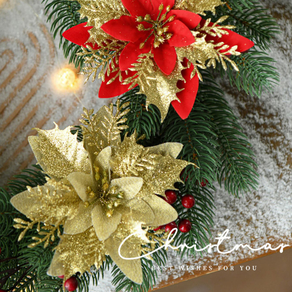 Glitter Christmas Poinsettias Flower