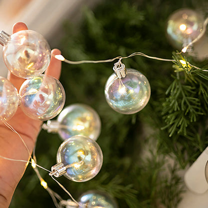 4.9 ft 14 LEDs Iridescent Christmas Bauble String Light