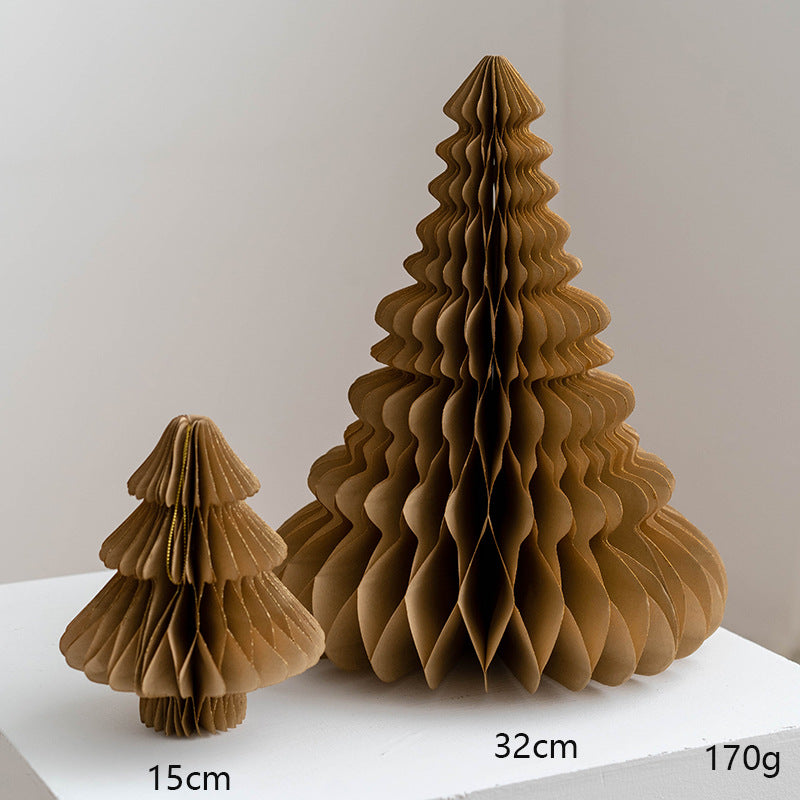 Set of 2 -Honeycomb Christmas Tree Decoration