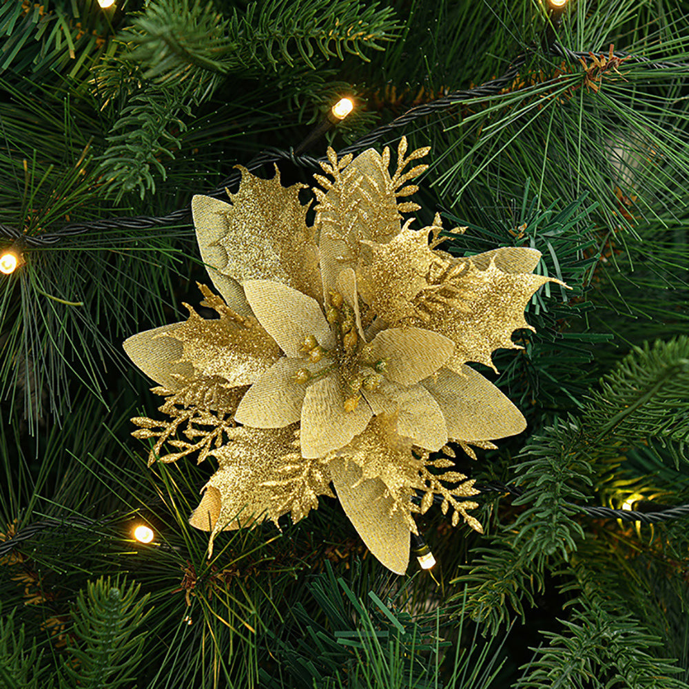 Glitter Christmas Poinsettias Flower