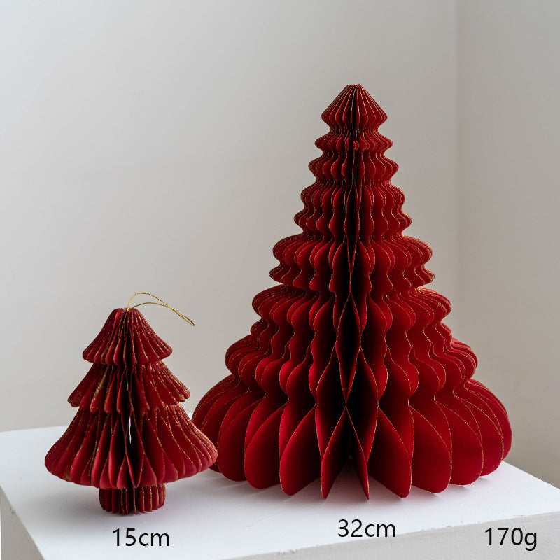 Set of 2 -Honeycomb Christmas Tree Decoration