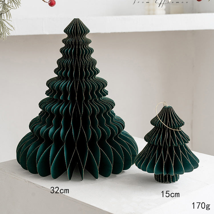 Set of 2 -Honeycomb Christmas Tree Decoration