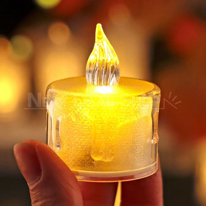 12 Pcs - Crystal Flameless LED Tea Light Candles-Next Deal Shop-Next Deal Shop