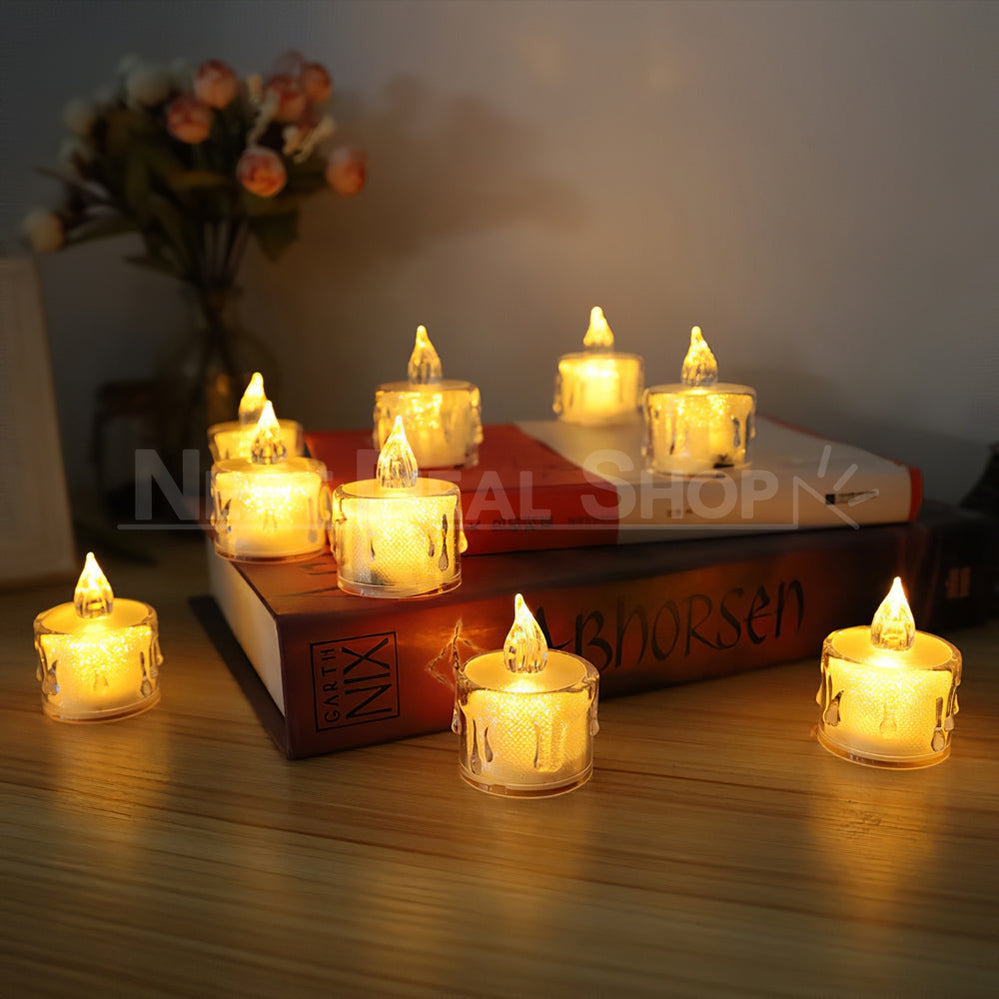 12 Pcs - Crystal Flameless LED Tea Light Candles-Next Deal Shop-Next Deal Shop