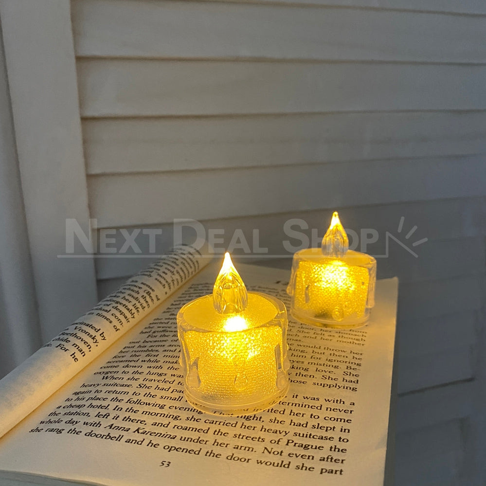 12 Pcs - Crystal Flameless LED Tea Light Candles-Next Deal Shop-Next Deal Shop