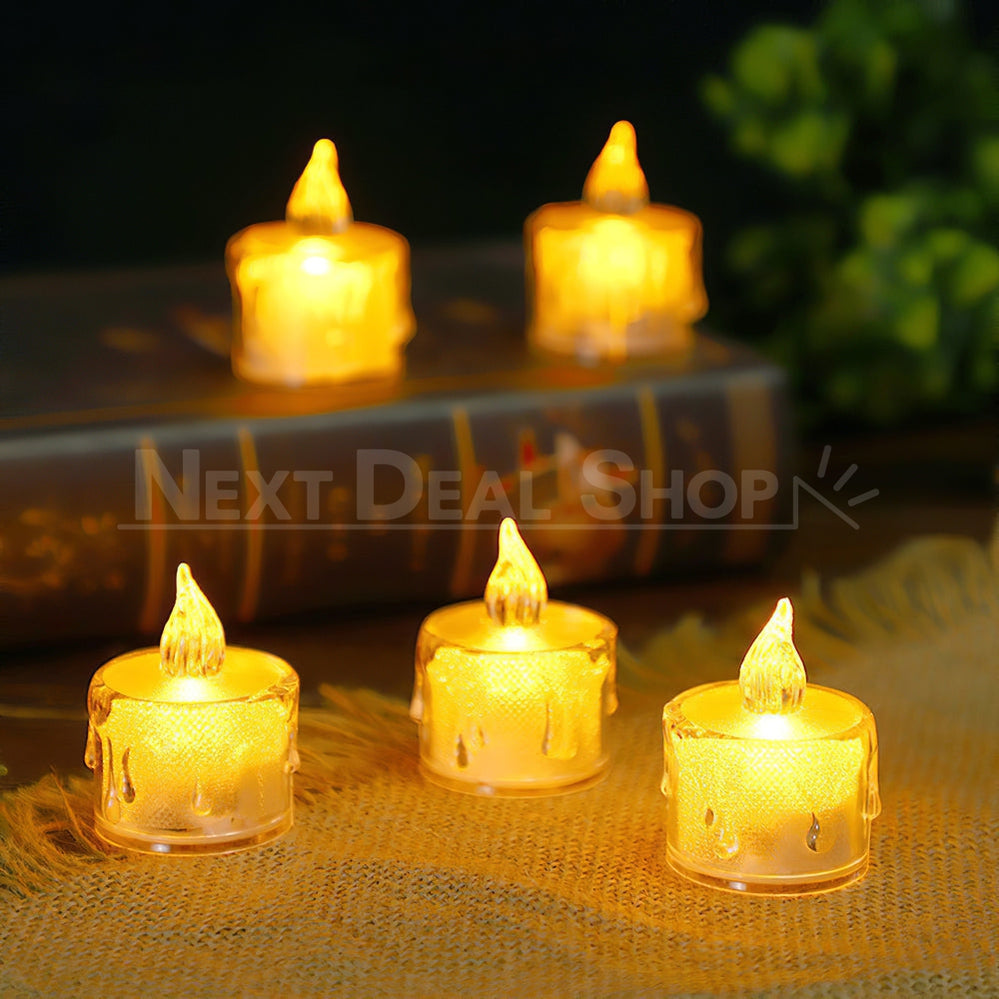 12 Pcs - Crystal Flameless LED Tea Light Candles-Next Deal Shop-Next Deal Shop