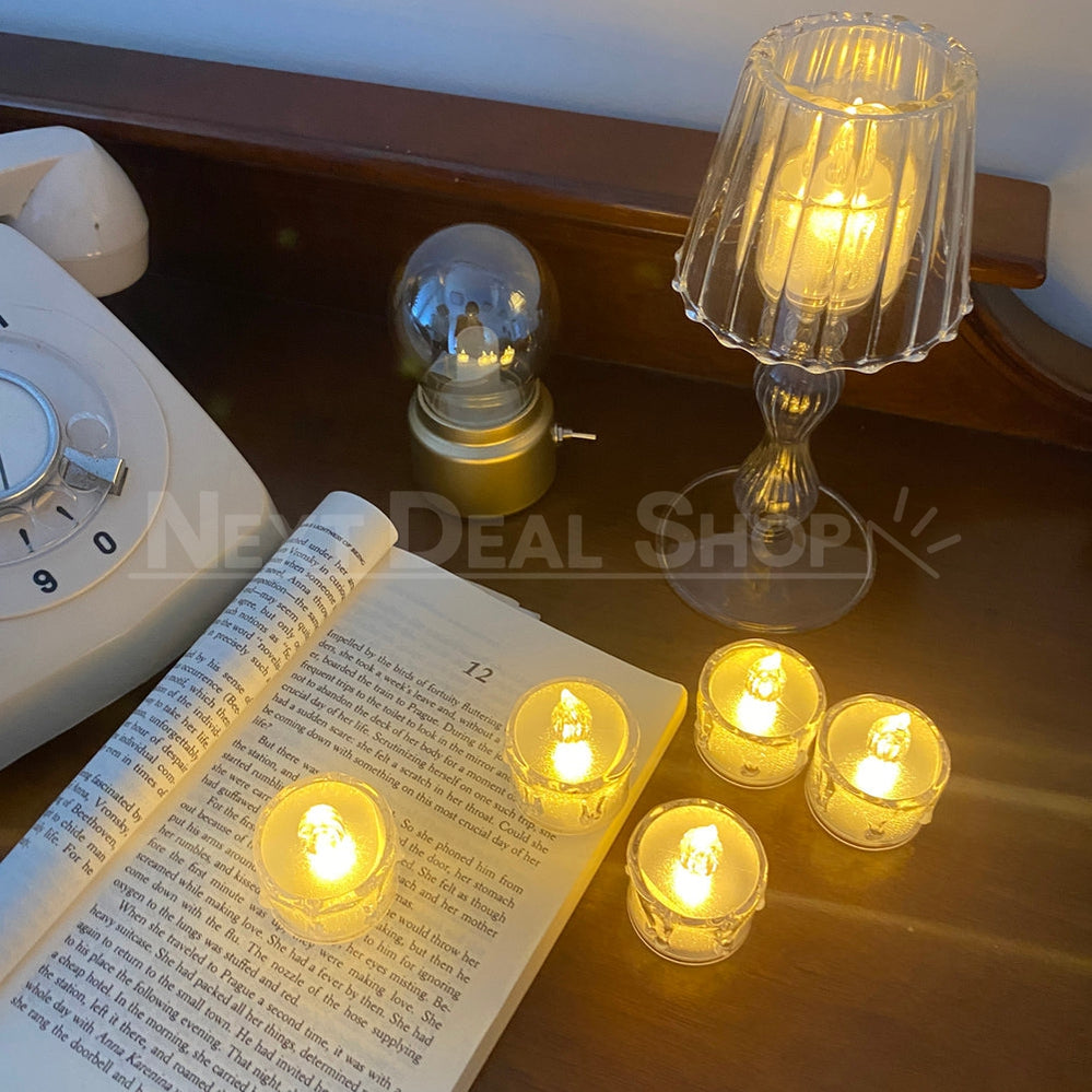 12 Pcs - Crystal Flameless LED Tea Light Candles-Next Deal Shop-Next Deal Shop