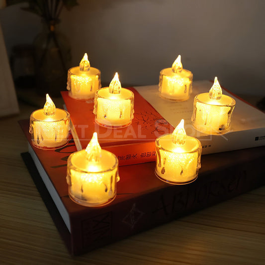 12 Pcs - Crystal Flameless LED Tea Light Candles-Next Deal Shop-Next Deal Shop