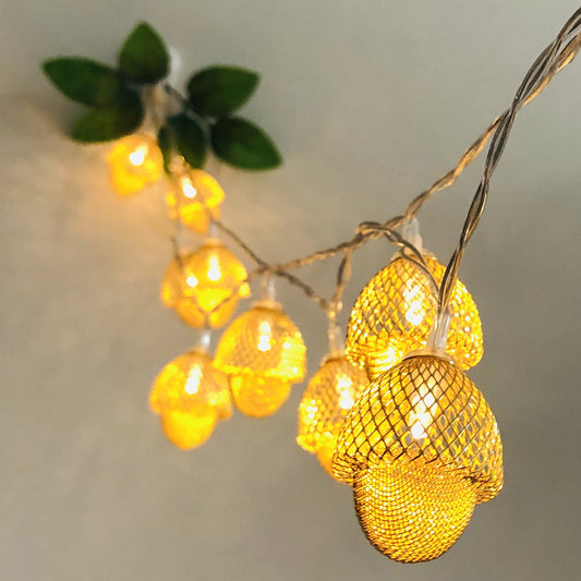 LED Copper Acorn Fairy String Lights (10 LEDs)