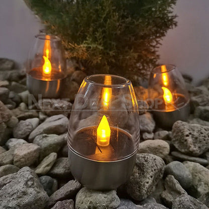 4 Pcs - Solar Powered Stainless Steel LED Candle Light-Next Deal Shop-Next Deal Shop