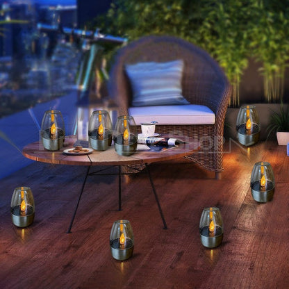 4 Pcs - Solar Powered Stainless Steel LED Candle Light-Next Deal Shop-Next Deal Shop