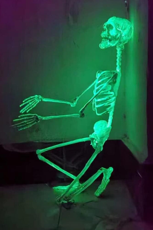 Decoración de esqueleto que brilla en la oscuridad para Halloween