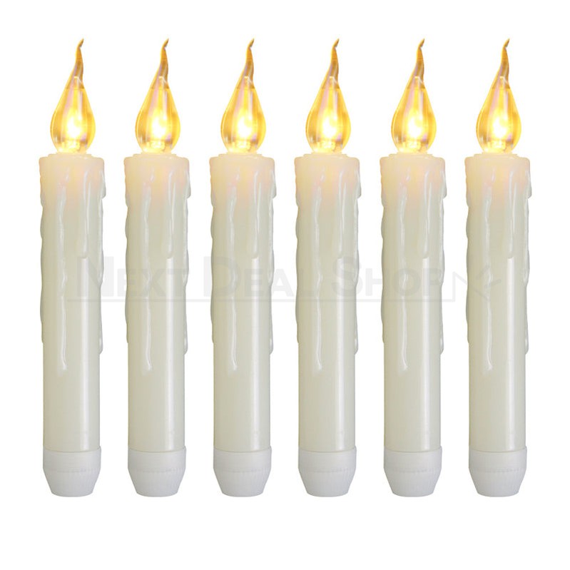 6 Pcs - Warm White Flameless LED Flickering Candle-Next Deal Shop-Next Deal Shop