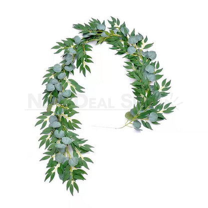 6.56 ft Artificial Eucalyptus & Willow Leaves Garland-Next Deal Shop-Next Deal Shop