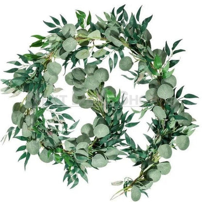 6.56 ft Artificial Eucalyptus & Willow Leaves Garland-Next Deal Shop-Next Deal Shop