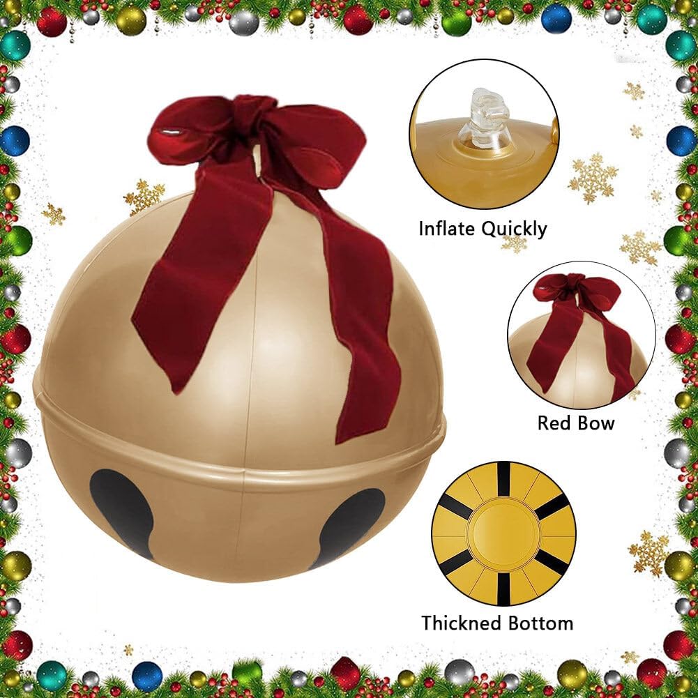 24 inch Inflatable Christmas Jingle Bell with Bow