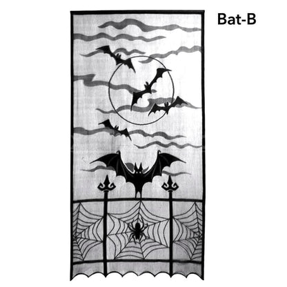 Halloween Themed Lace Curtain Decoration-Next Deal Shop-Bat - B-Next Deal Shop