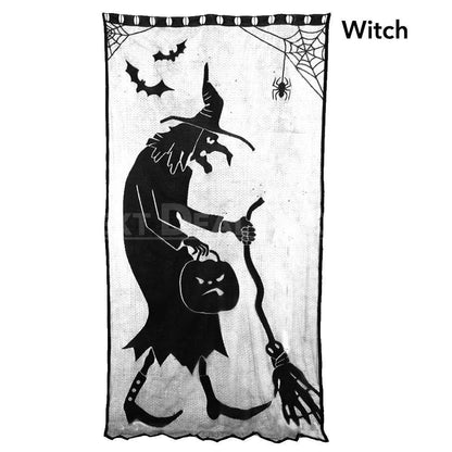 Halloween Themed Lace Curtain Decoration-Next Deal Shop-Witch-Next Deal Shop