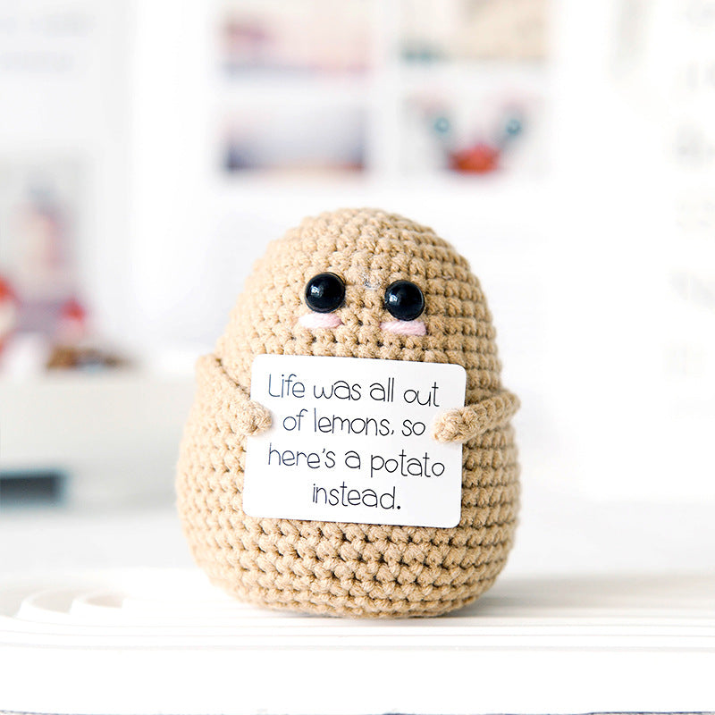 Handmade Crochet Potato with Encouragement Card-Next Deal Shop-Brown-Life was all out of lemons-Next Deal Shop