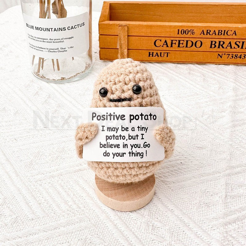 Handmade Crochet Potato with Positive Quote-Next Deal Shop-Next Deal Shop