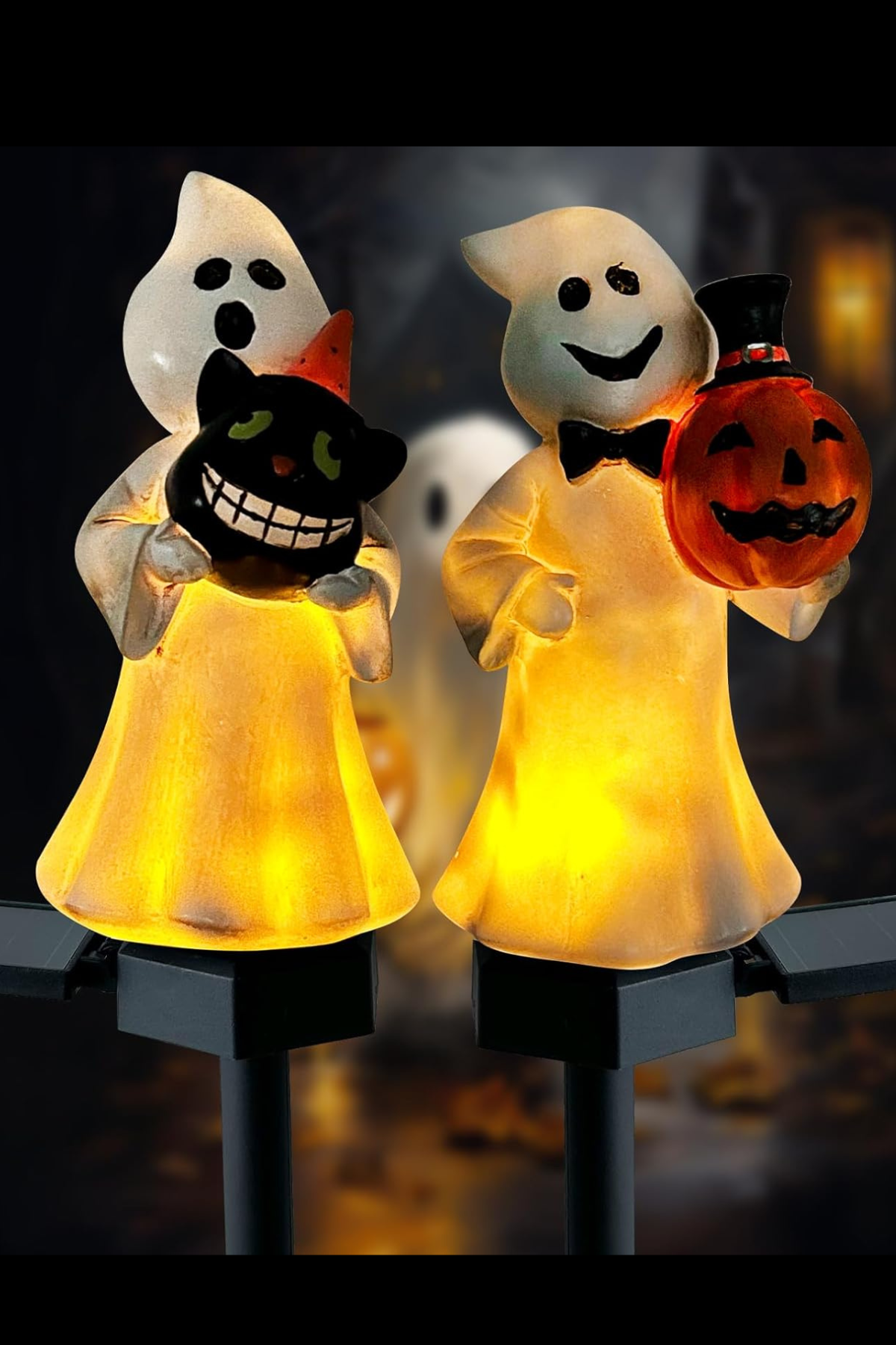 2 Pcs - Solar Powered LED Ghost Stake Light