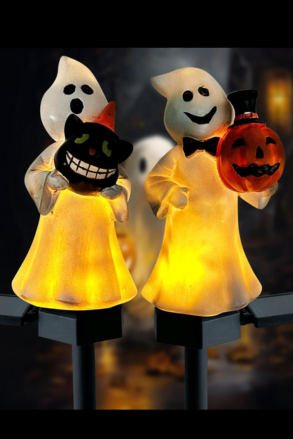 2 Pcs - Solar Powered LED Ghost Stake Light